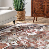 Nuloom Evie Global Inspired Emblem Nev1524A Beige Area Rug