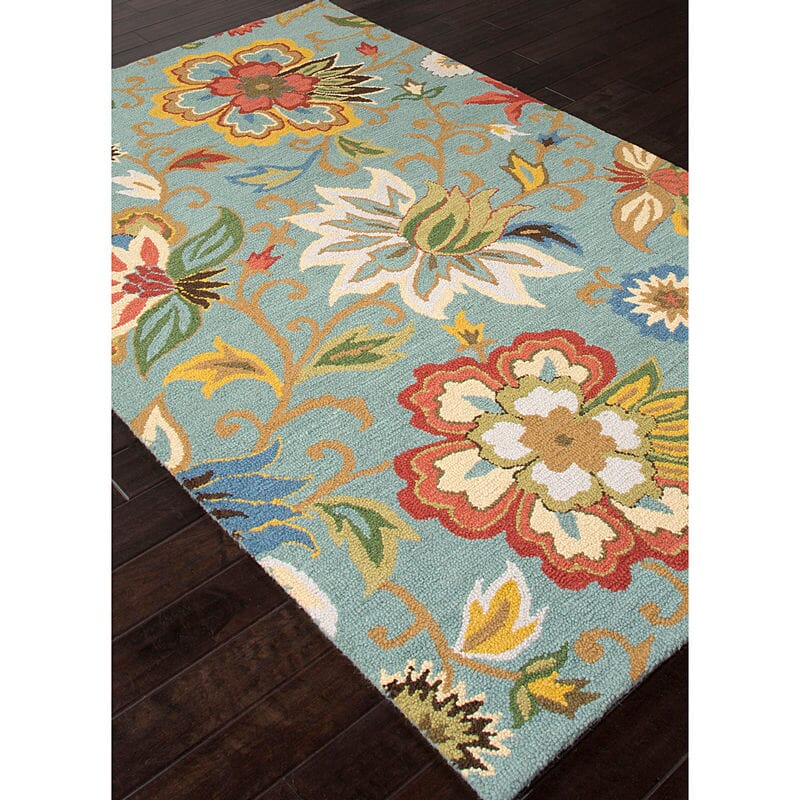 Jaipur Hacienda Zamora Hac09 Light Turquoise / Light Turquoise Floral / Country Area Rug