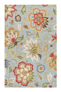 Jaipur Hacienda Zamora Hac09 Light Turquoise / Light Turquoise Floral / Country Area Rug