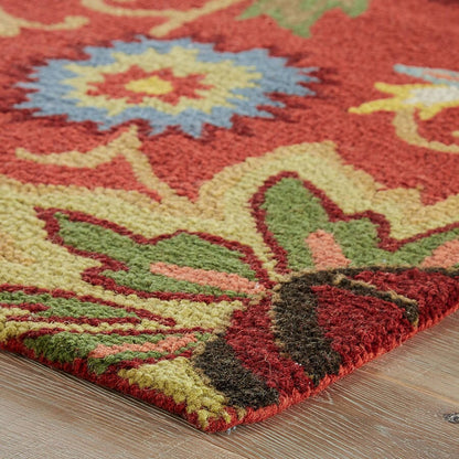 Jaipur Hacienda Zamora Hac11 Velvet Red / Velvet Red Floral / Country Area Rug