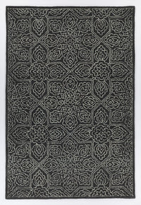 Chandra Hailee Hai-49600 Black / White Damask Area Rug