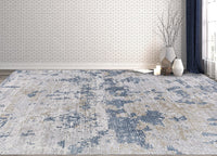 Amer Hamilton Ham-2 Ivory Blue Organic / Abstract Area Rug