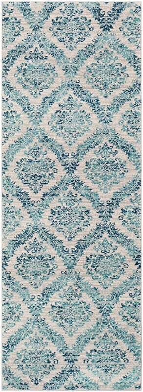 Surya Harput Hap-1055 Dark Blue, White, Light Gray, Teal Rugs.