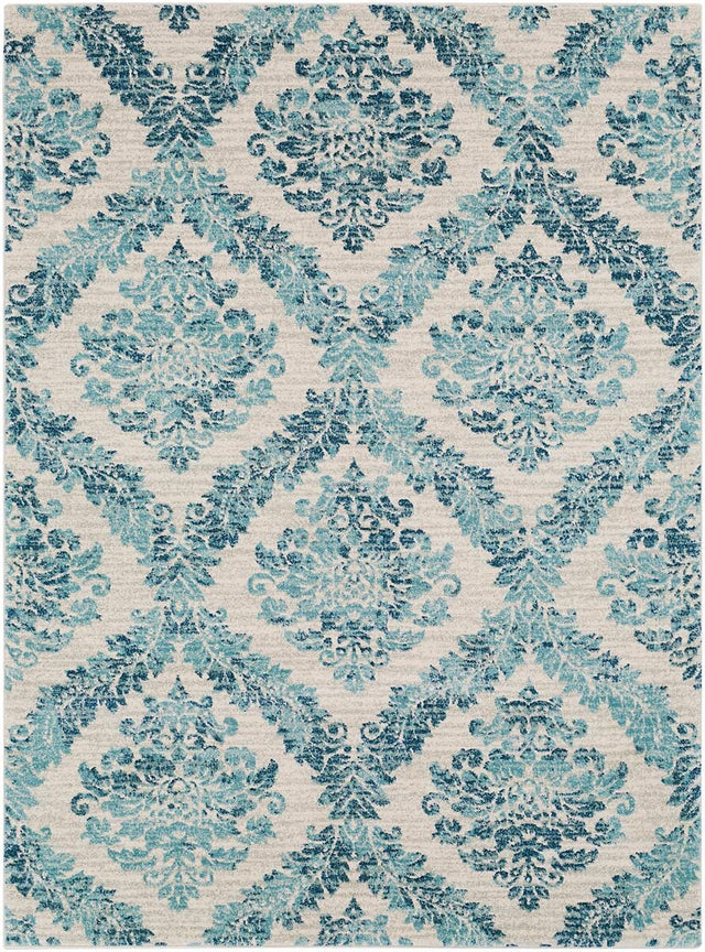 Surya Harput Hap-1055 Dark Blue, White, Light Gray, Teal Rugs.