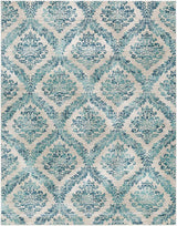 Surya Harput Hap-1055 Dark Blue, White, Light Gray, Teal Rugs.