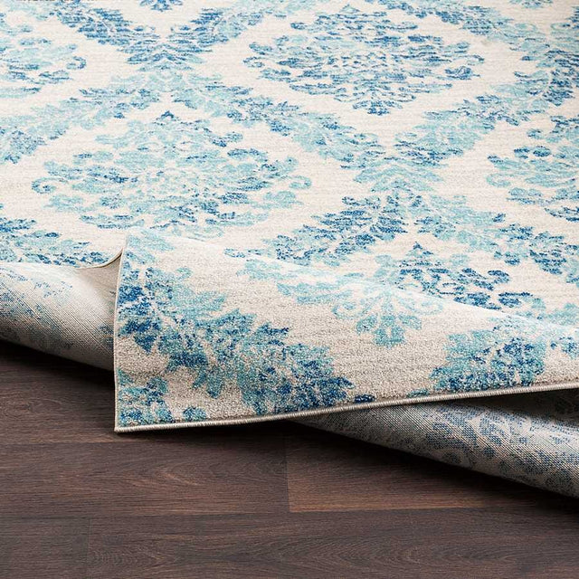 Surya Harput Hap-1055 Dark Blue, White, Light Gray, Teal Rugs.