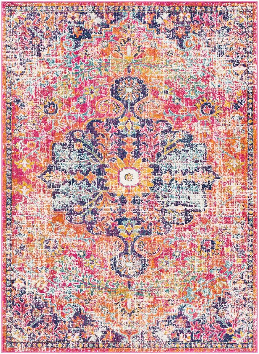 Surya Harput Hap-1062 White, Saffron, Teal, Burnt Orange Vintage / Distressed Area Rug