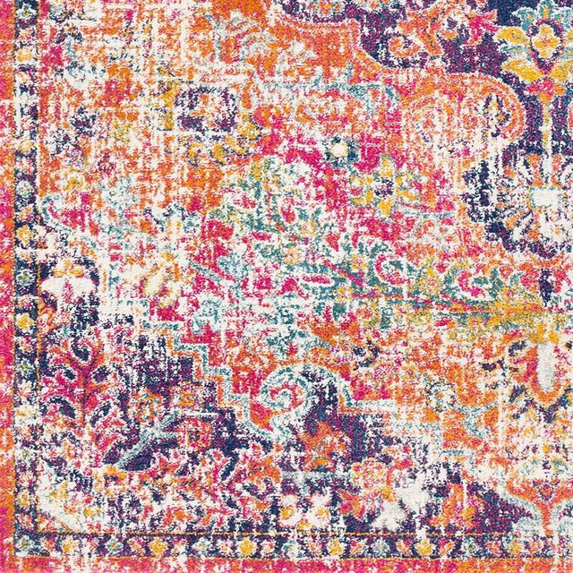 Surya Harput Hap-1062 White, Saffron, Teal, Burnt Orange Rugs.