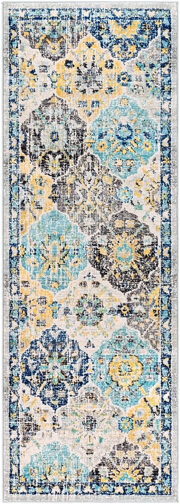 Surya Harput Hap-1072 Dark Blue, Saffron, Teal, Beige Rugs.