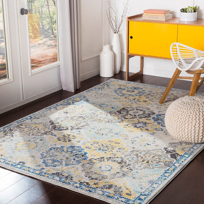 Surya Harput Hap-1072 Dark Blue, Saffron, Teal, Beige Area Rug