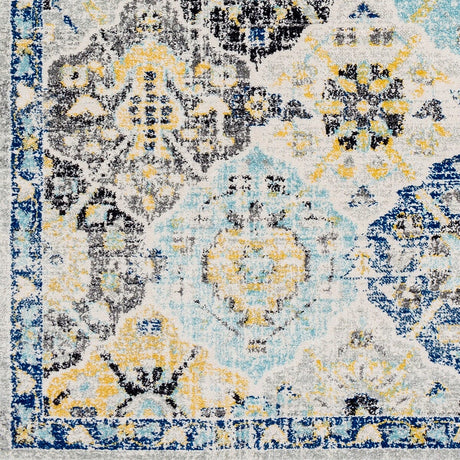 Surya Harput Hap-1072 Dark Blue, Saffron, Teal, Beige Rugs.