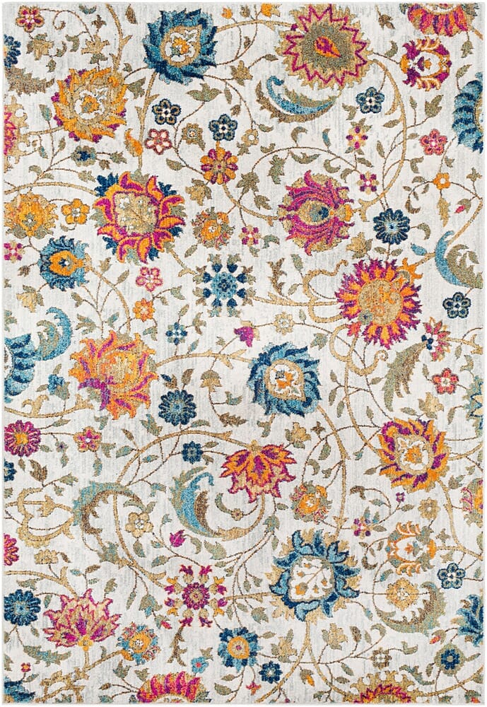 Surya Harput Hap-1074 Saffron, Teal, Light Gray, Beige Area Rug