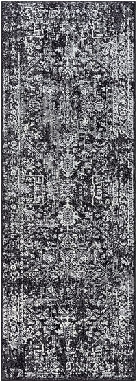 Surya Harput Hap-1087 Black, Charcoal, Light Gray, White Vintage / Distressed Area Rug