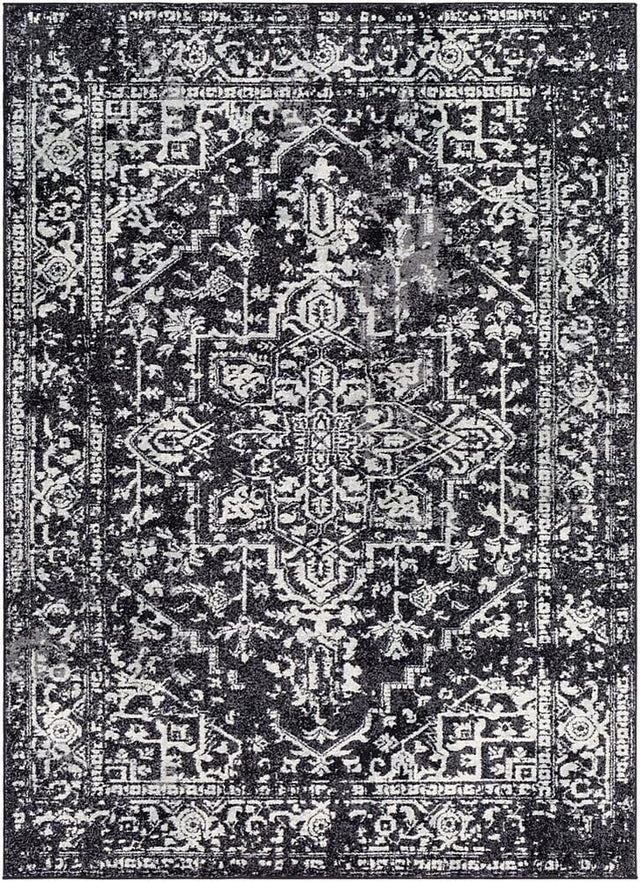 Surya Harput Hap-1087 Black, Charcoal, Light Gray, White Rugs.