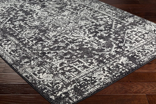 Surya Harput Hap-1087 Black, Charcoal, Light Gray, White Rugs.