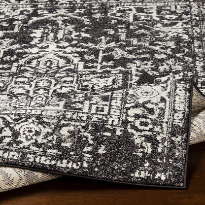 Surya Harput Hap-1087 Black, Charcoal, Light Gray, White Vintage / Distressed Area Rug