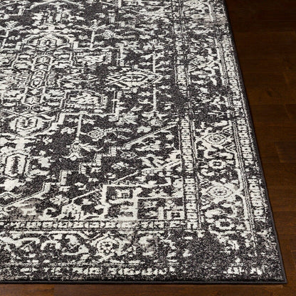 Surya Harput Hap-1087 Black, Charcoal, Light Gray, White Vintage / Distressed Area Rug