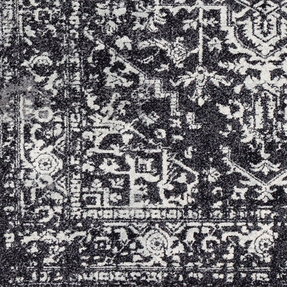 Surya Harput Hap-1087 Black, Charcoal, Light Gray, White Vintage / Distressed Area Rug