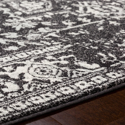 Surya Harput Hap-1087 Black, Charcoal, Light Gray, White Vintage / Distressed Area Rug