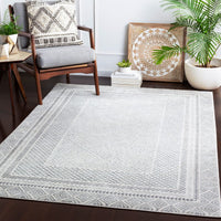 Surya Harput Hap-1088 Charcoal, Light Gray, White Bordered Area Rug