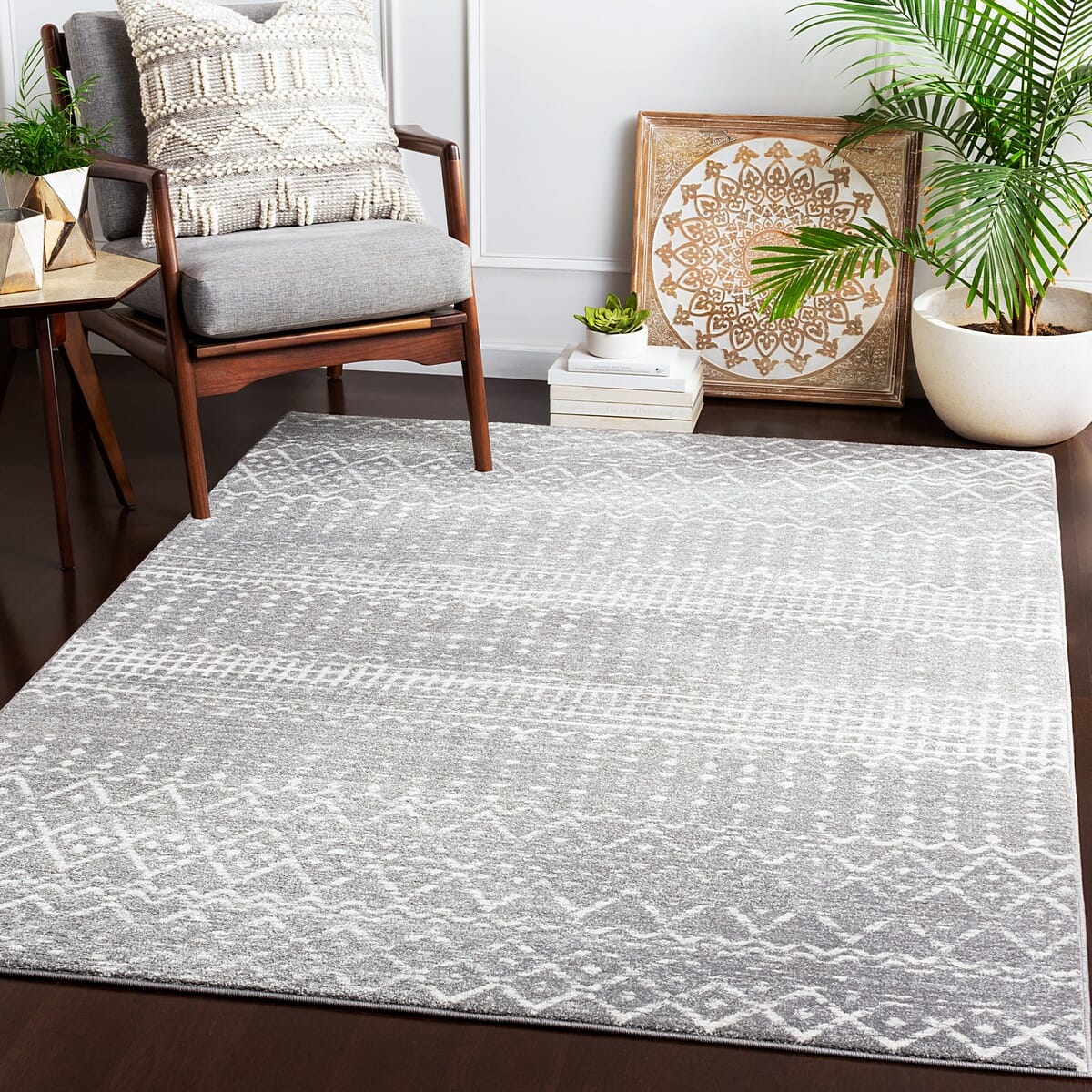 Surya Harput Hap-1096 Charcoal, Light Gray, White Moroccan Area Rug