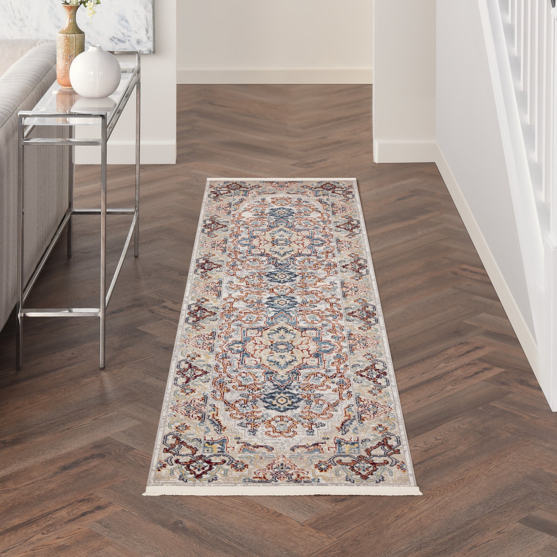 Nourison Carina Cna02 Grey Blue Multicolor Area Rug