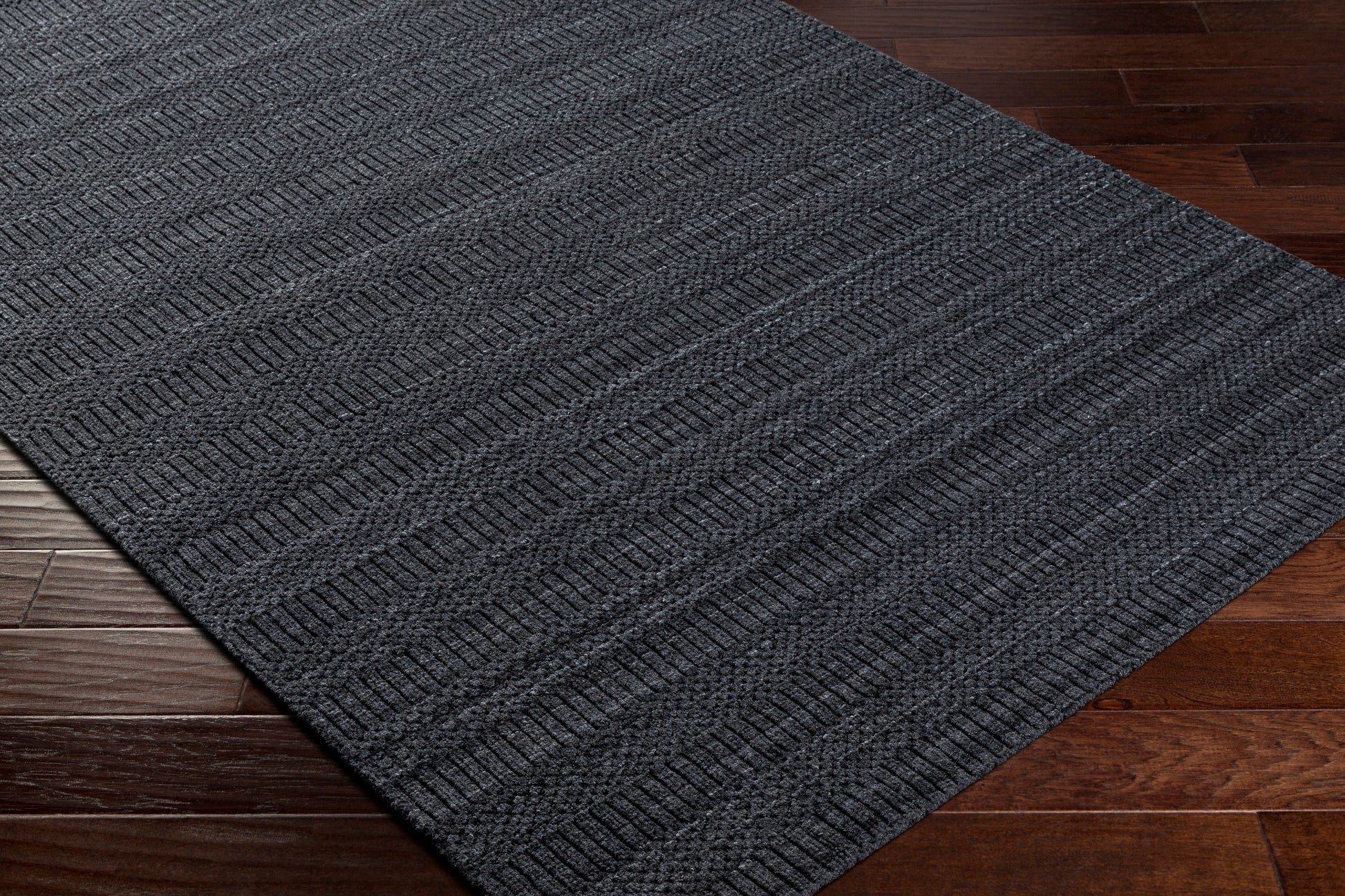 Surya Hickory Hck-2300 Charcoal, Black Area Rug