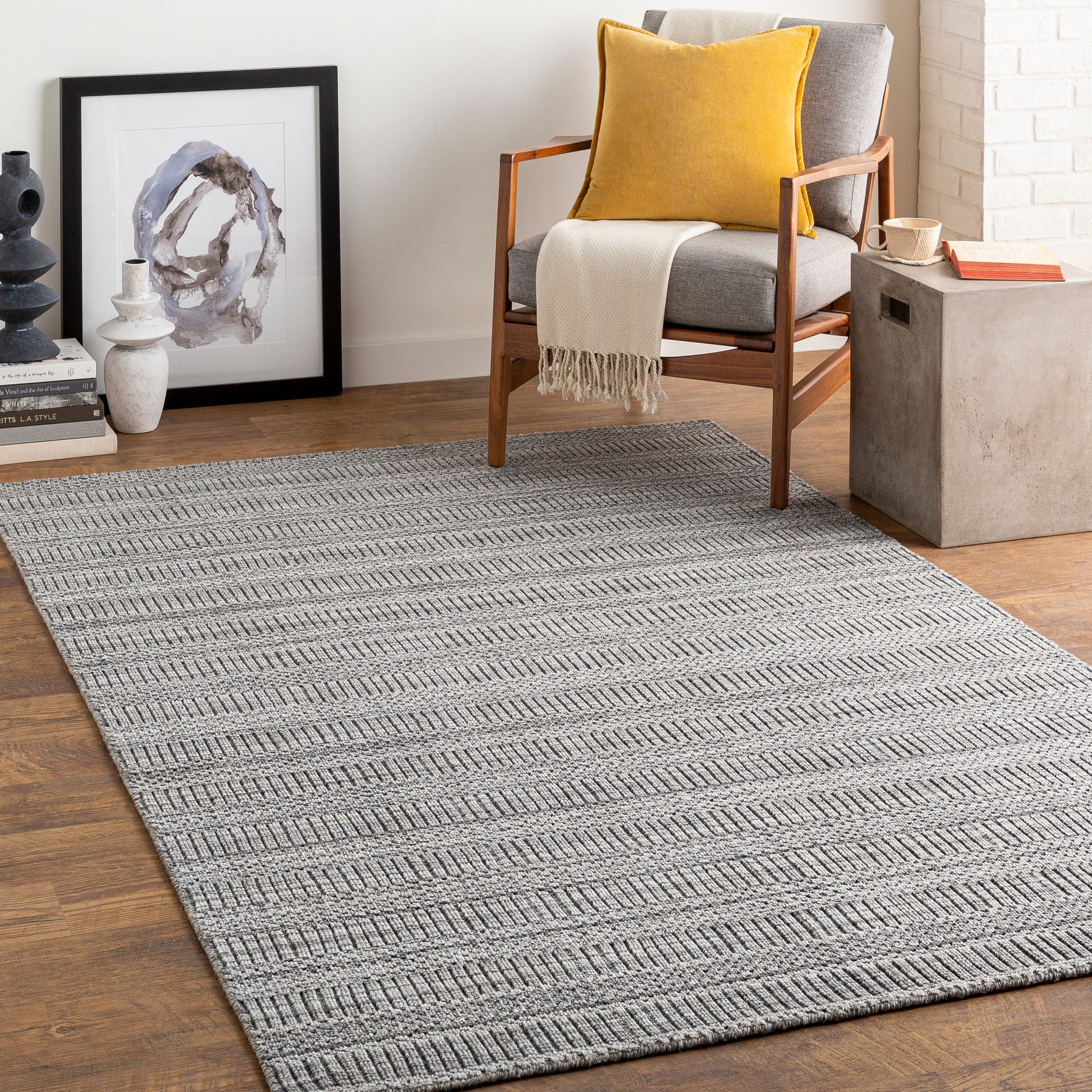 Surya Hickory Hck-2303 Gray, Charcoal Area Rug