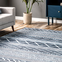 AreaRugs.com Wavaj Nwa1278A Blue Area Rug