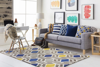 AreaRugs.com Chiyah Phi4791 Blue Multi Geometric Area Rug