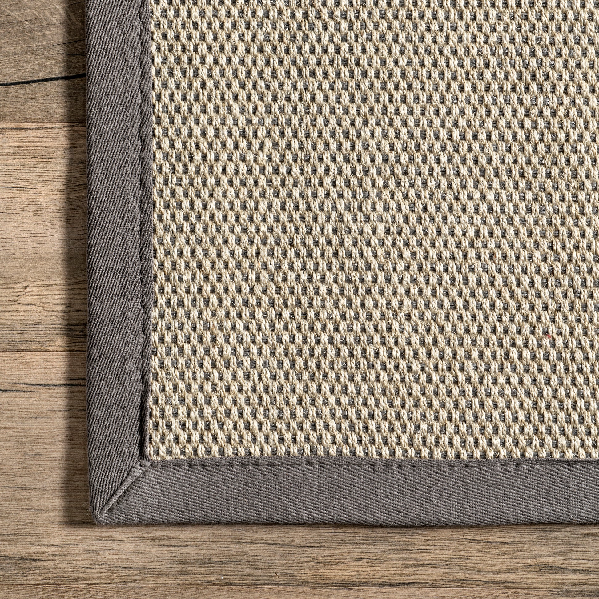 Nuloom Bordered Chloe Sisal Nbo3632B Gray Area Rug