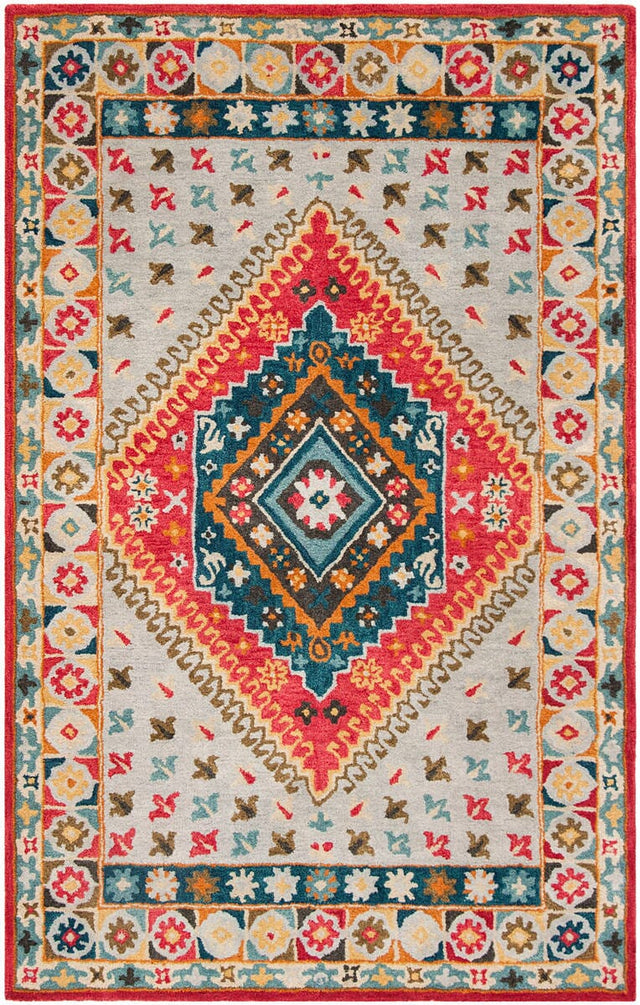 Safavieh Heritage Hg425F Grey / Red Area Rug