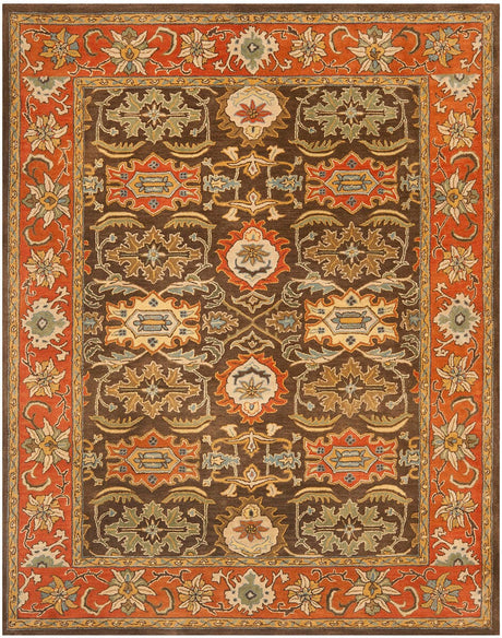 Safavieh Heritage Hg734B Chocolate / Tangerine Rugs.