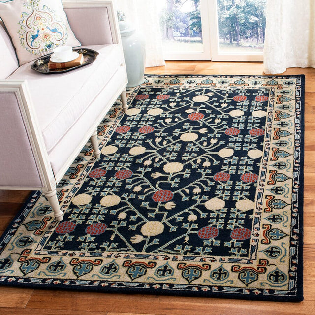 Safavieh Heritage Hg740N Navy / Ivory Rugs.