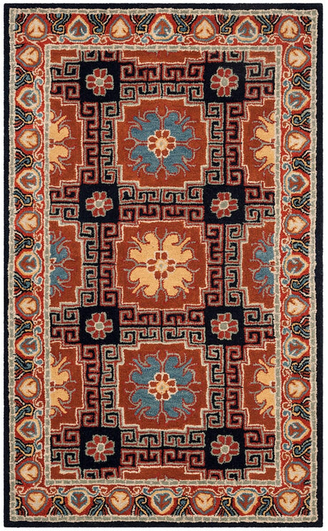 Safavieh Heritage Hg742N Navy / Orange Rugs.