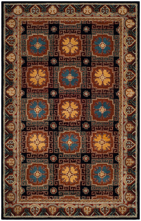 Safavieh Heritage Hg742N Navy / Orange Rugs.