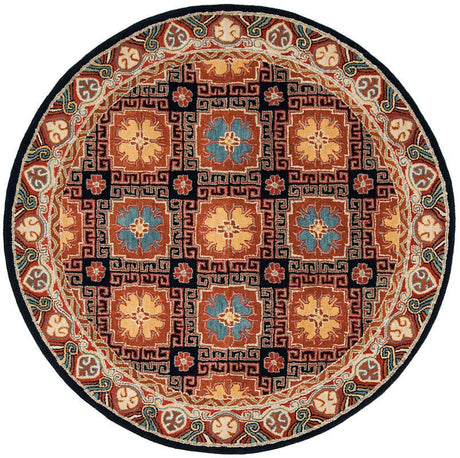 Safavieh Heritage Hg742N Navy / Orange Rugs.