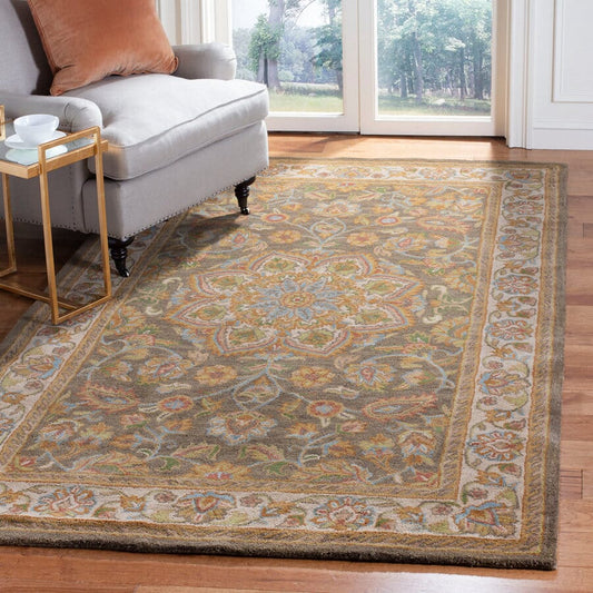 Safavieh Heritage Hg954A Green / Taupe Area Rug