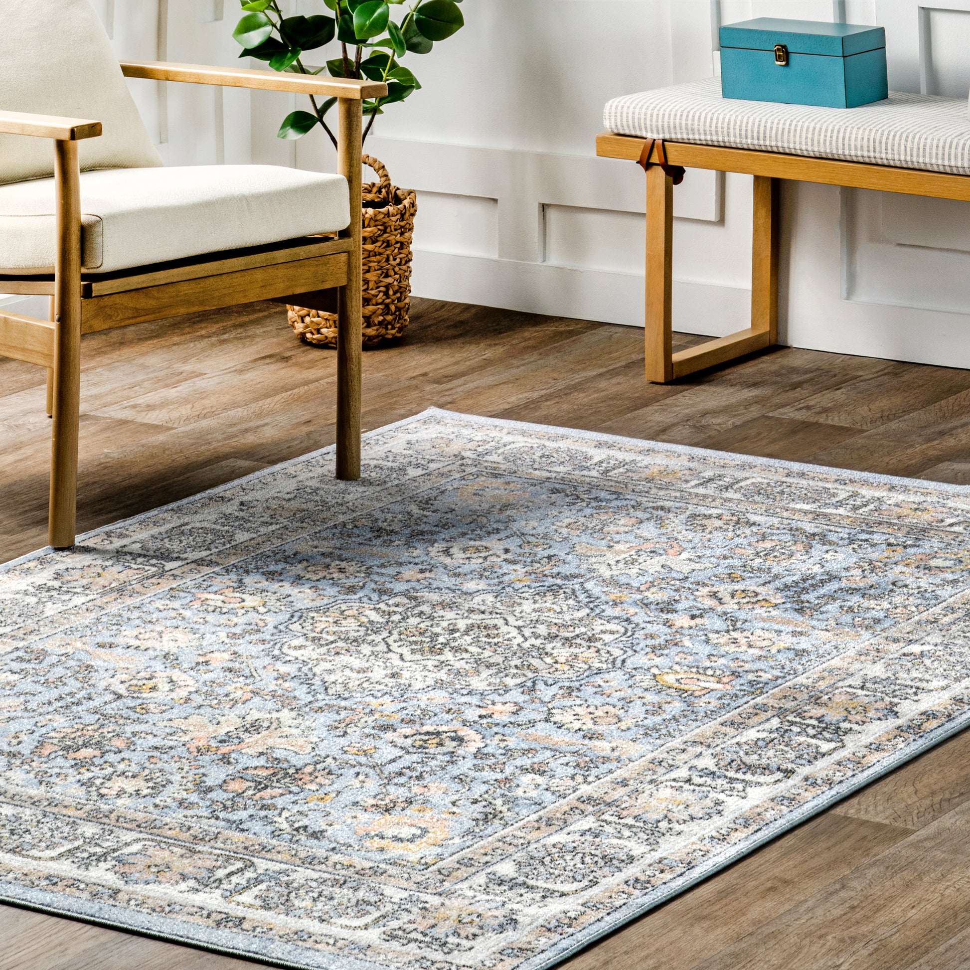 AreaRugs.com Wavaj Nwa1261A Blue Area Rug