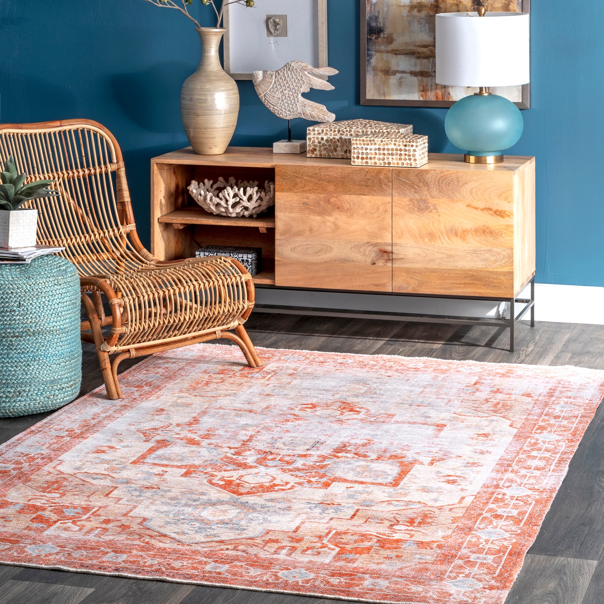 Nuloom Margaret Printed Regal Nma2601A Orange Area Rug