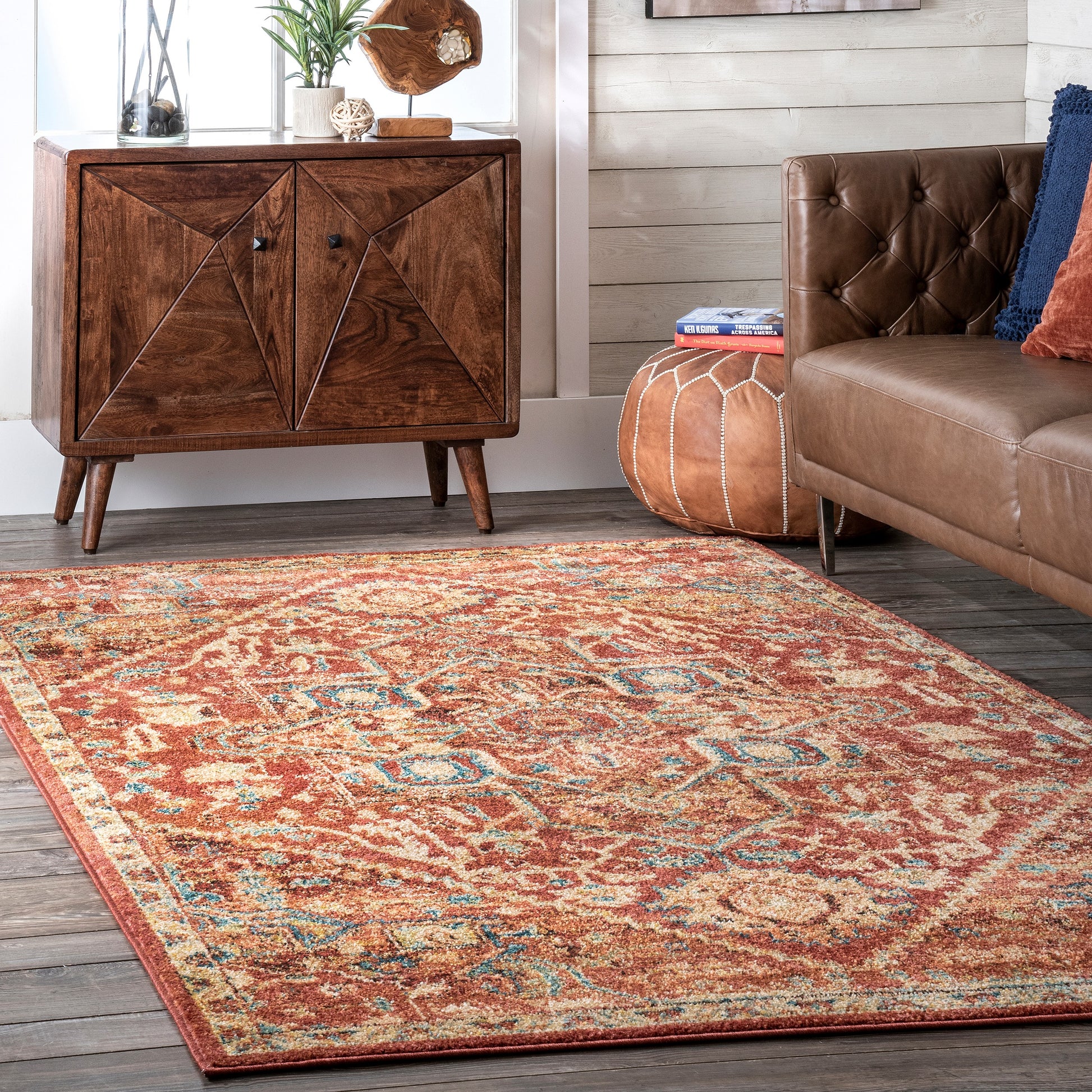 Nuloom Tabetha Tribal Nta3194C Rust Area Rug