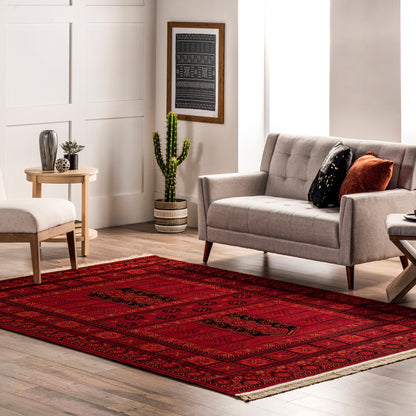 Nuloom Billie Paneled Nbi1830A Red Area Rug