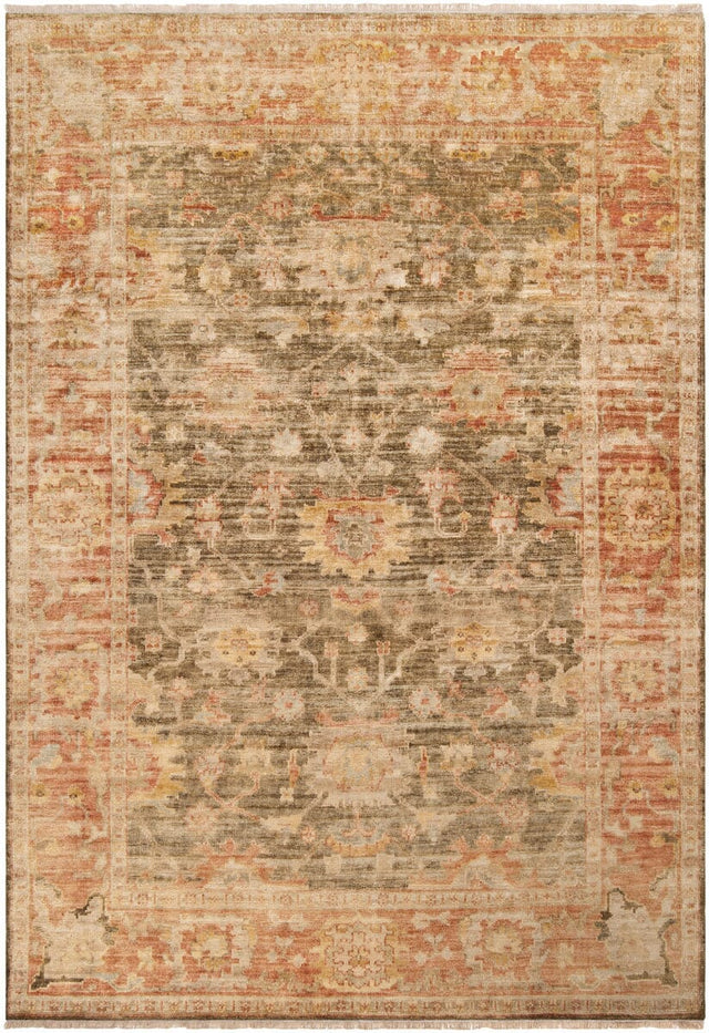 Surya Hillcrest Hil-9004 Slate Gray / Carnelian / Cumin Rugs.