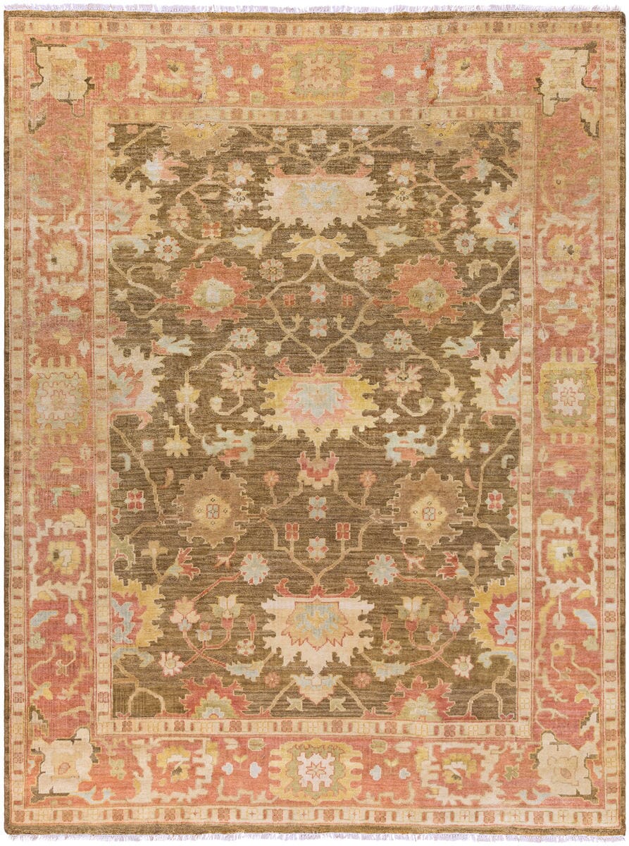 Surya Hillcrest Hil-9004 Cream, Tan, Dark Brown, Khaki Vintage / Distressed Area Rug