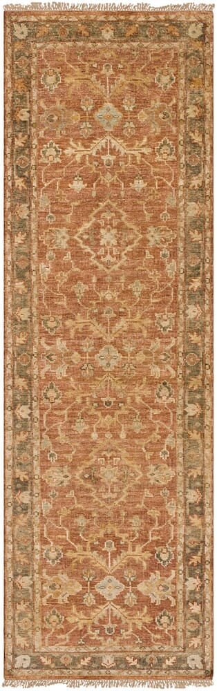 Surya Hillcrest Hil-9009 Tan, Dark Brown, Khaki, Dark Red Area Rug