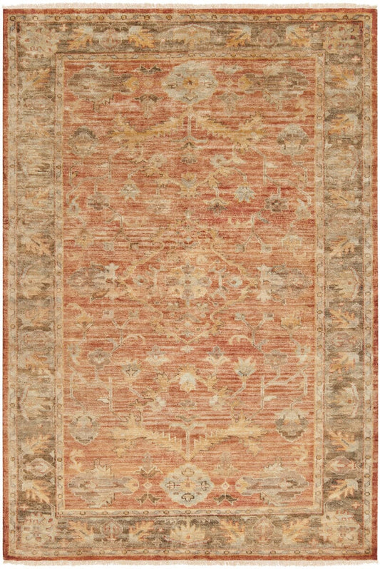 Surya Hillcrest Hil-9009 Tan, Dark Brown, Khaki, Dark Red Area Rug