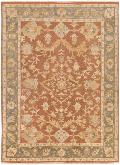 Surya Hillcrest Hil-9009 Tan, Dark Brown, Khaki, Dark Red Area Rug