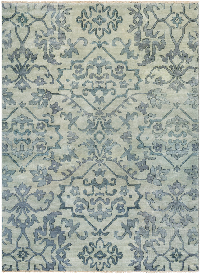 Surya Hillcrest Hil-9036 Blue, Light Sage Rug.