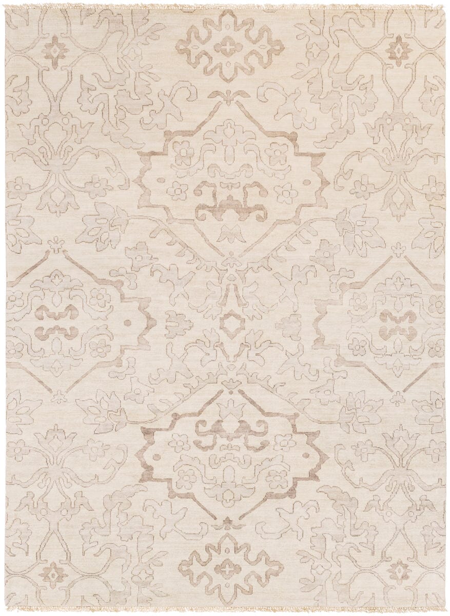 Surya Hillcrest Hil-9040 Light Gray, Camel, Taupe Area Rug