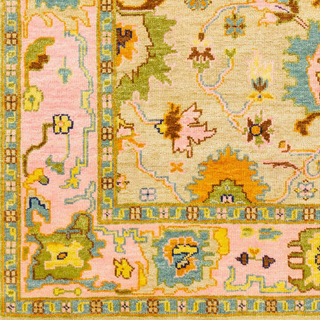 Surya Hillcrest Hil-9043 Tan, Bright Pink, Olive, Aqua, Navy Rugs.